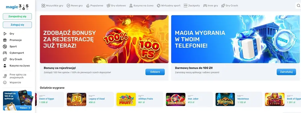 Magic 365 Casino online strona glowna